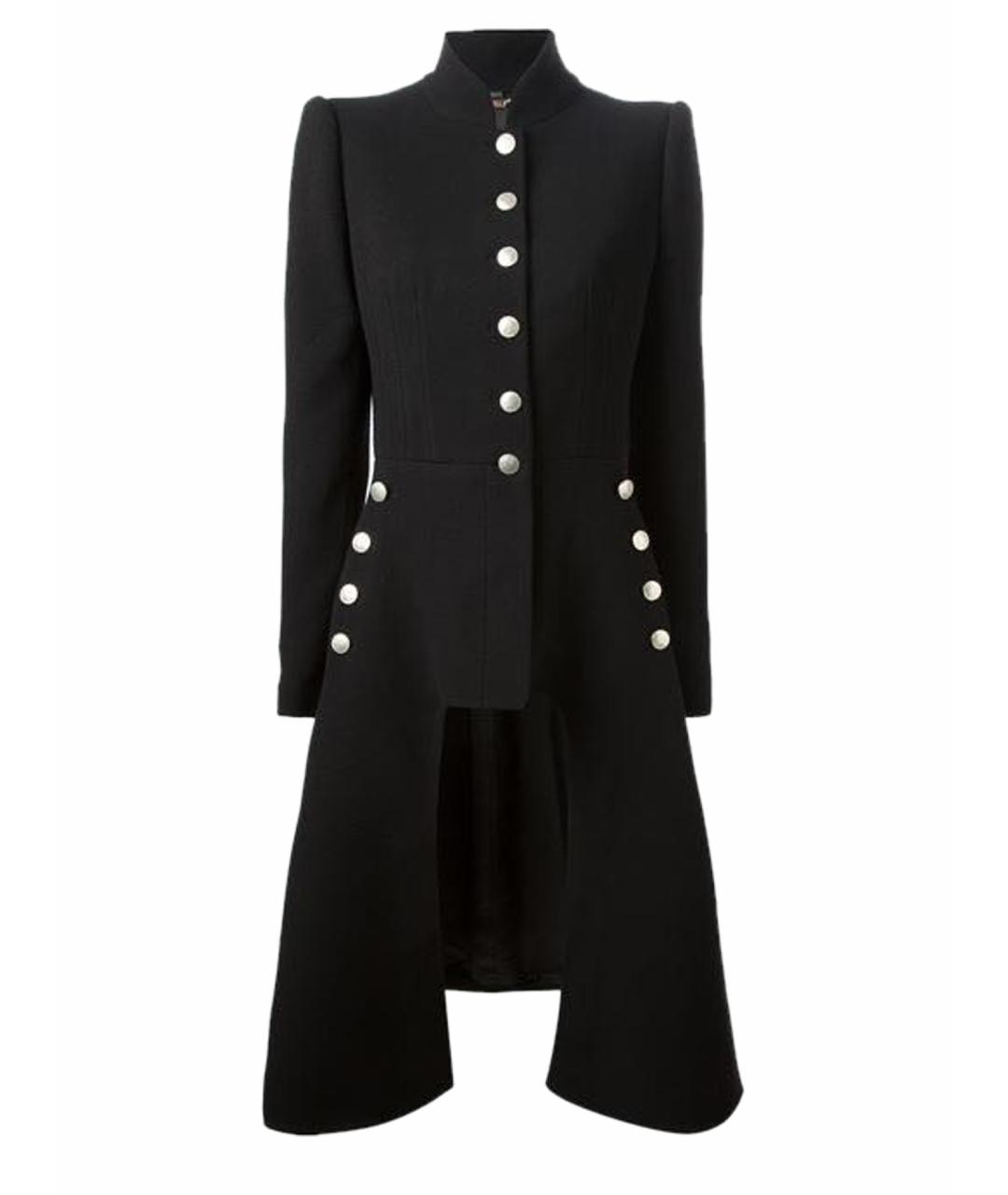 ALEXANDER MCQUEEN Черное шерстяное пальто, фото 1