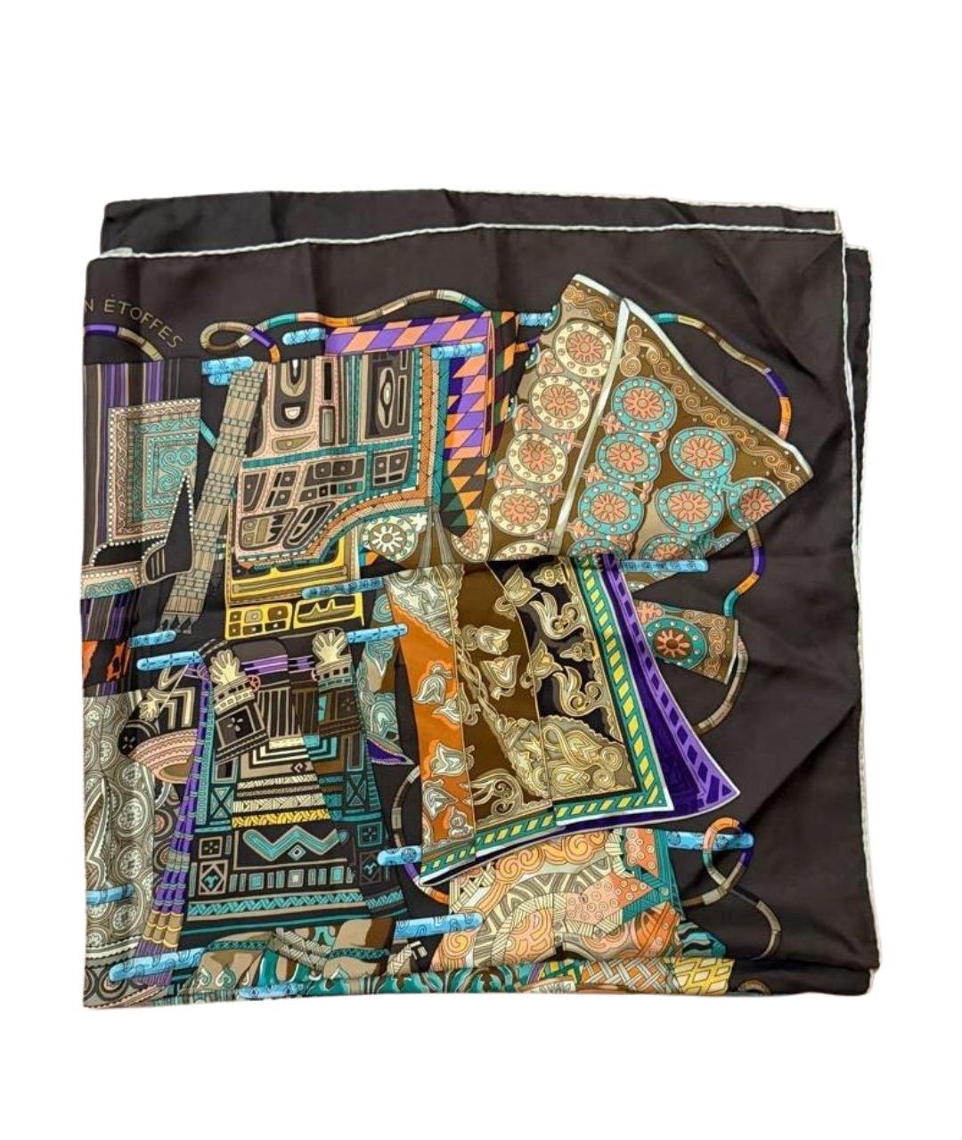 HERMES Мульти шелковый платок, фото 1