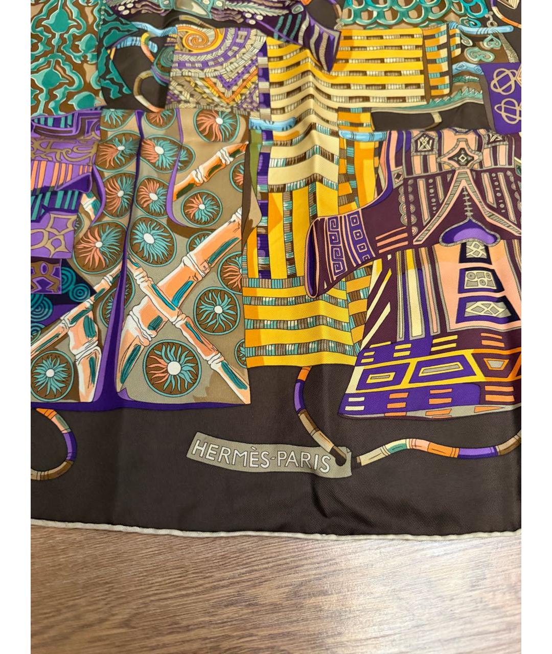 HERMES Мульти шелковый платок, фото 3