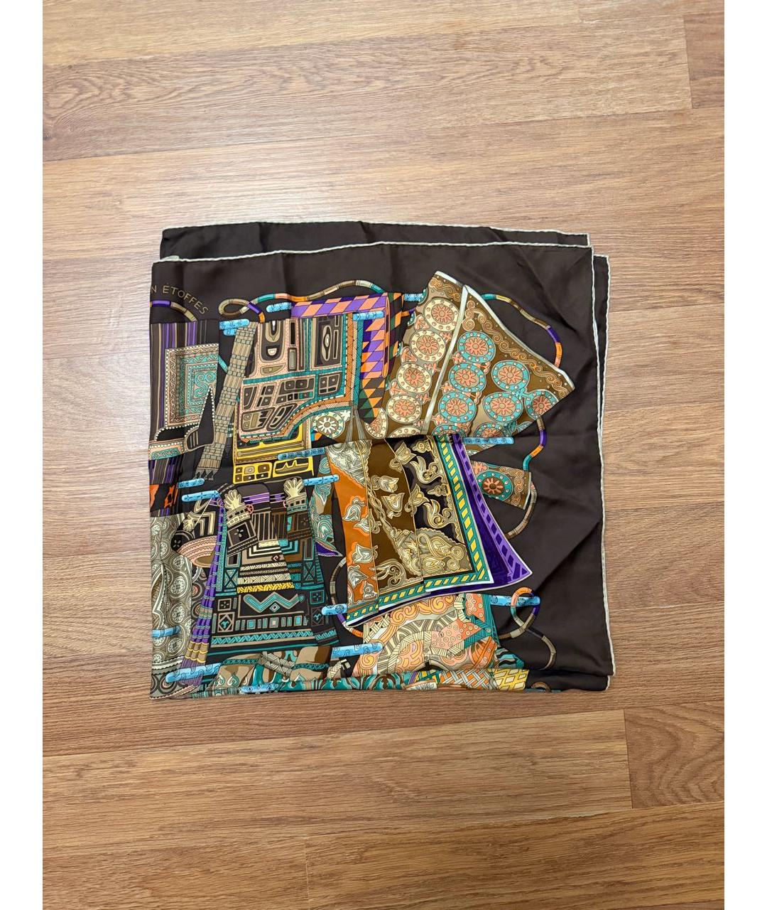 HERMES Мульти шелковый платок, фото 5