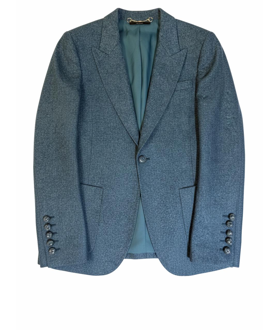 GUCCI Темно-синий шерстяной жакет/пиджак, фото 1