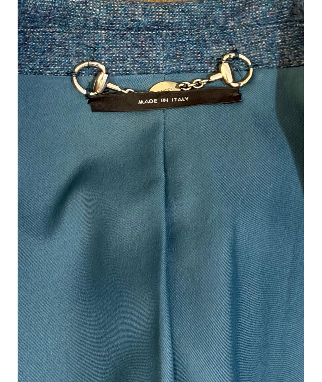 GUCCI Темно-синий шерстяной жакет/пиджак, фото 4