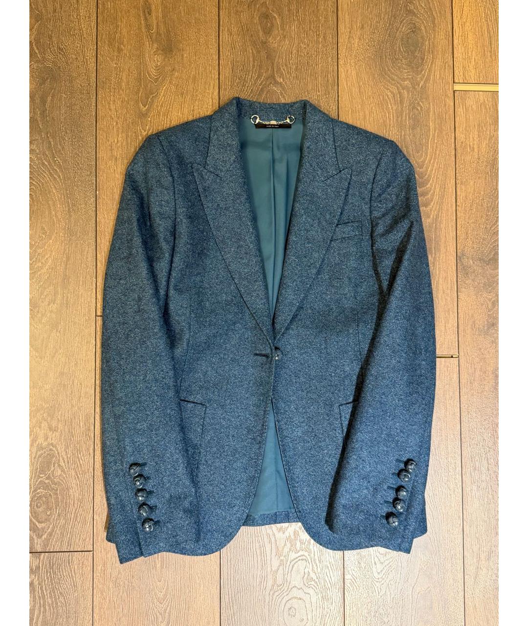 GUCCI Темно-синий шерстяной жакет/пиджак, фото 5
