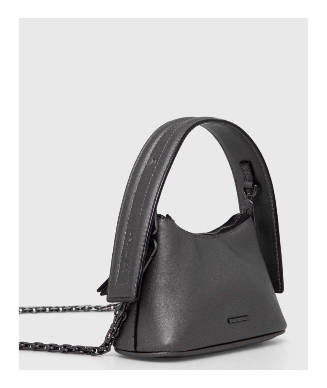 CALVIN KLEIN Антрацитовая сумка через плечо из искусственной кожи, фото 2