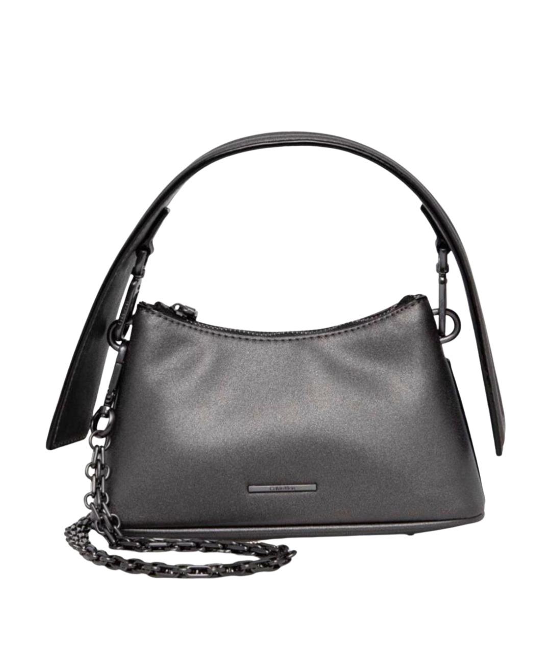 CALVIN KLEIN Антрацитовая сумка через плечо из искусственной кожи, фото 1