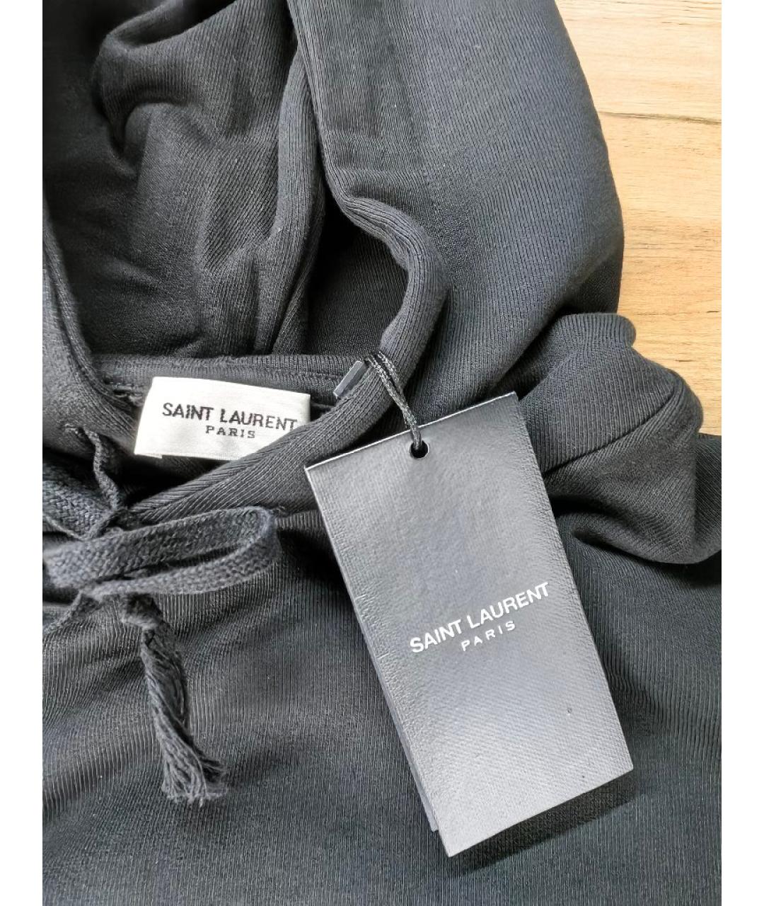 SAINT LAURENT Черный хлопковый джемпер / свитер, фото 4