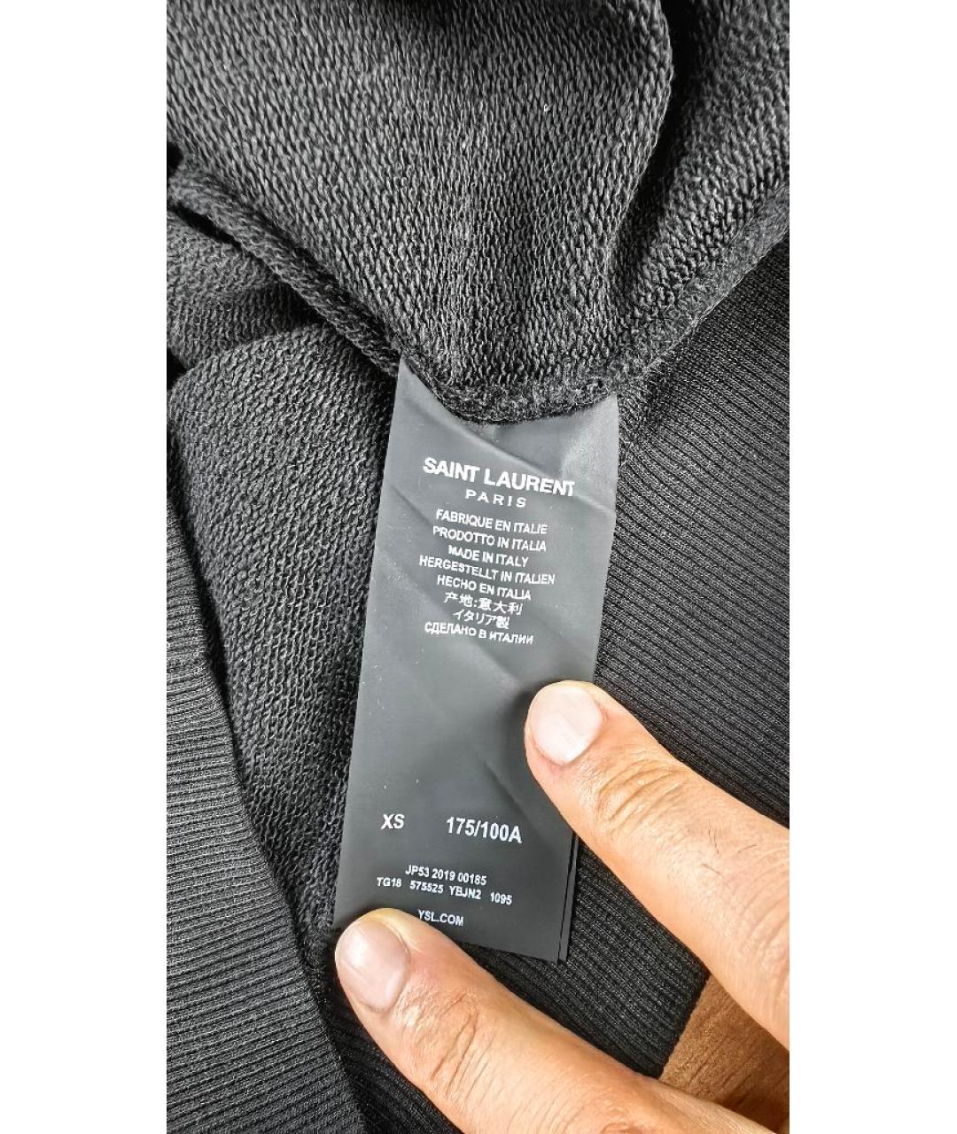 SAINT LAURENT Черный хлопковый джемпер / свитер, фото 6