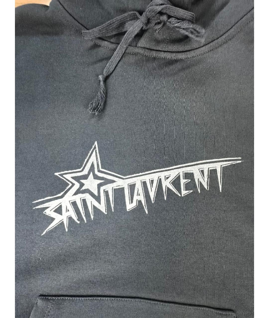 SAINT LAURENT Черный хлопковый джемпер / свитер, фото 3