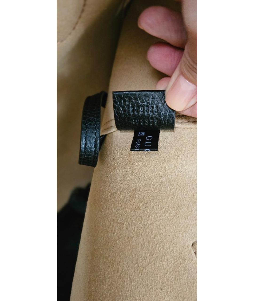 GUCCI Черная кожаная сумка тоут, фото 7