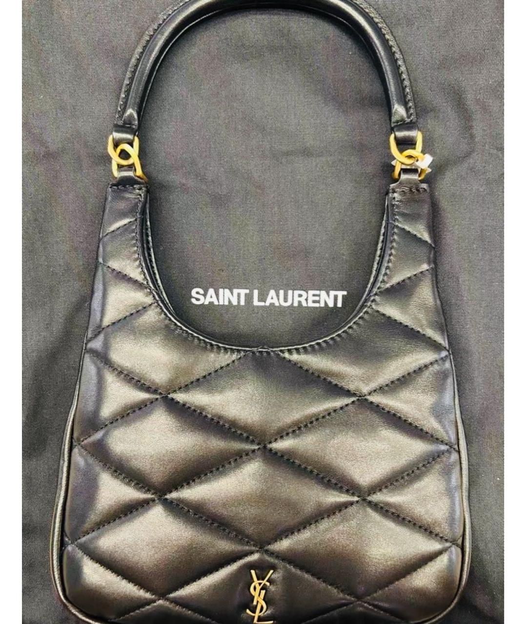 SAINT LAURENT Черная кожаная сумка через плечо, фото 7