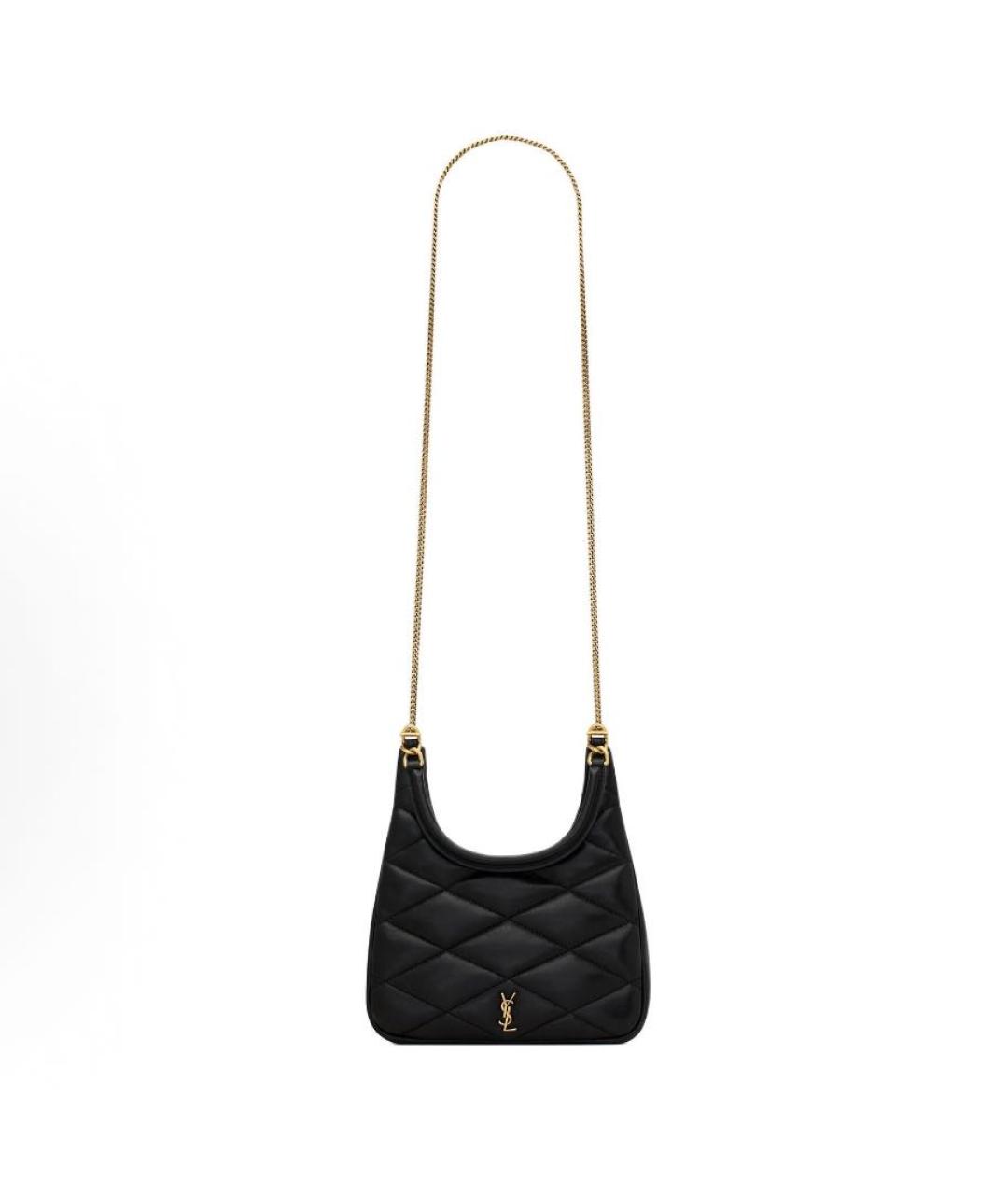 SAINT LAURENT Черная кожаная сумка через плечо, фото 2