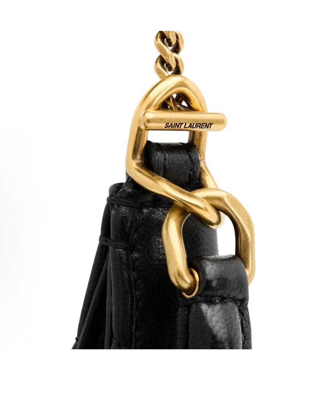 SAINT LAURENT Черная кожаная сумка через плечо, фото 5