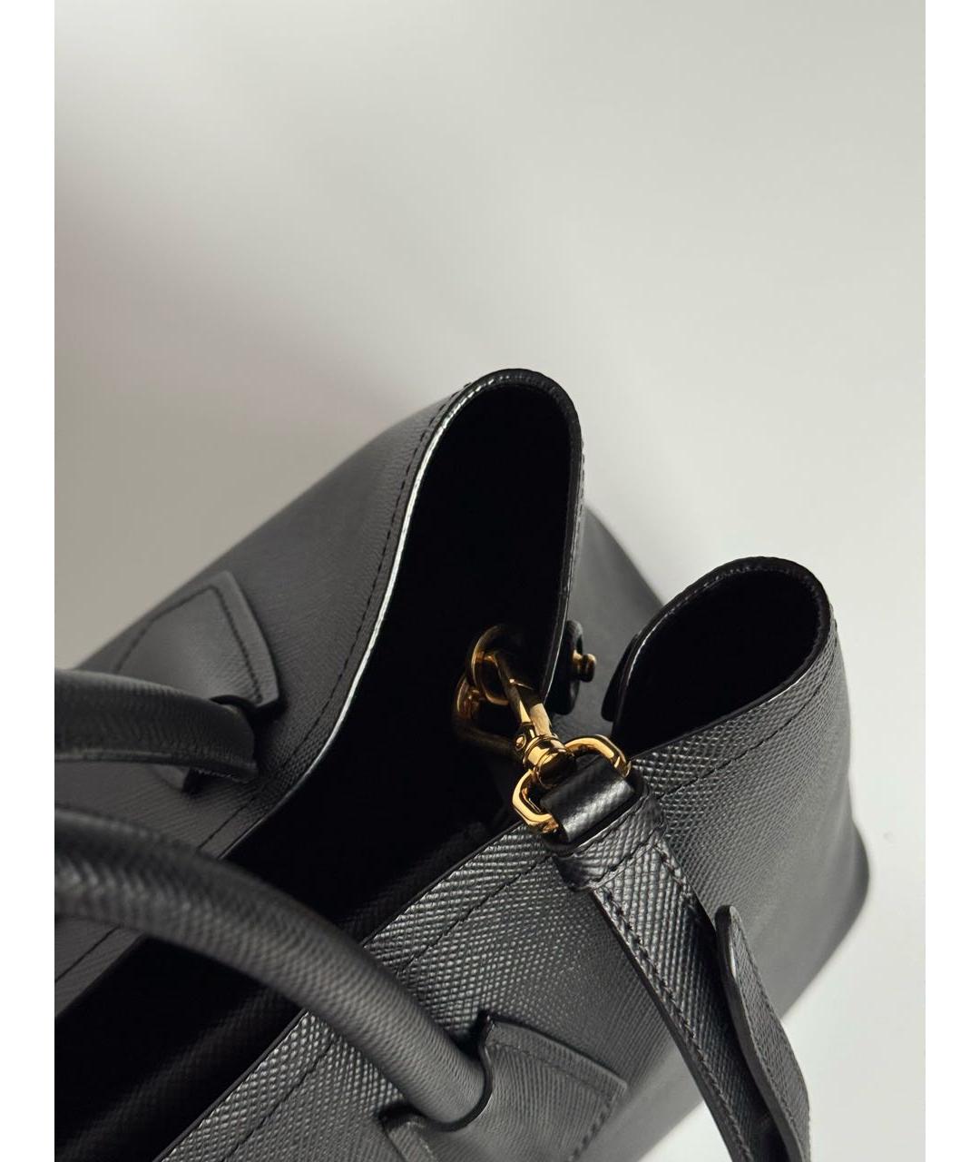 PRADA Черная кожаная сумка с короткими ручками, фото 8