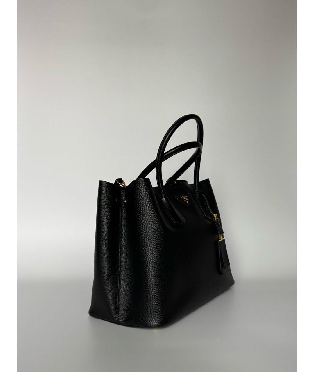 PRADA Черная кожаная сумка с короткими ручками, фото 2