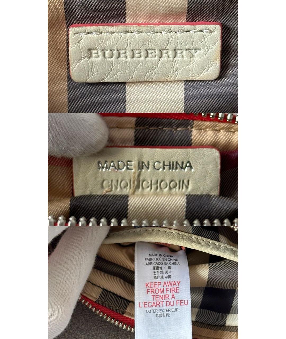 BURBERRY Бежевая кожаная сумка через плечо, фото 8