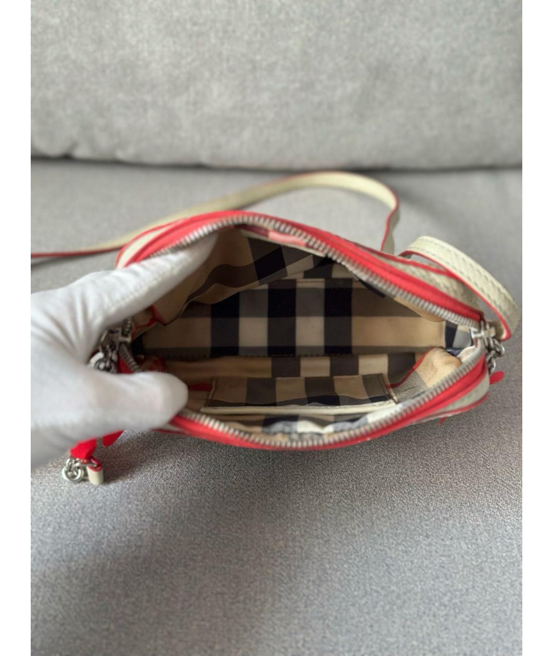 BURBERRY Бежевая кожаная сумка через плечо, фото 7