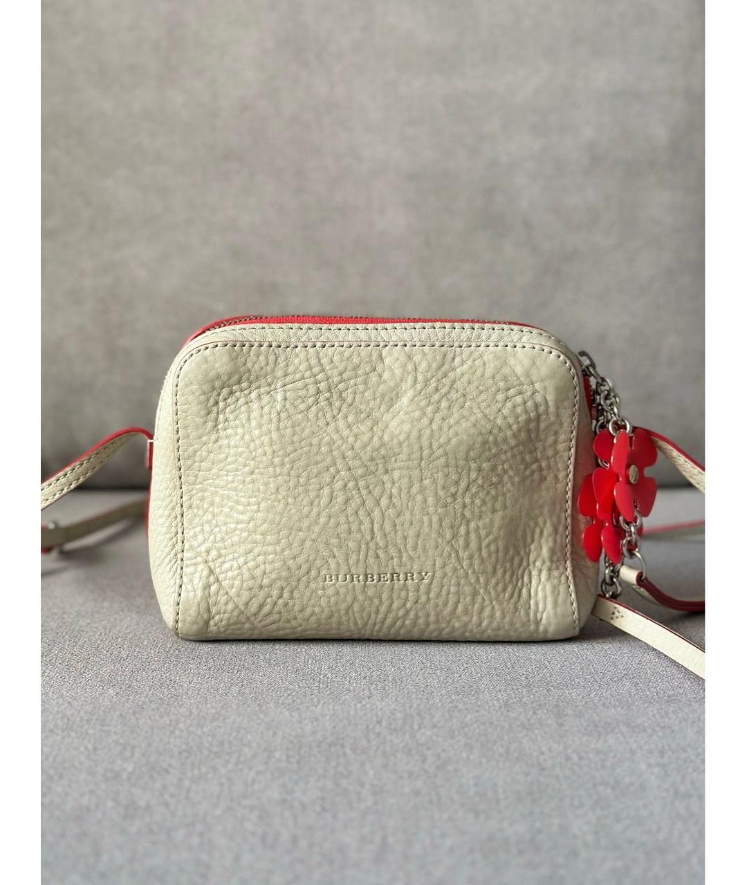 BURBERRY Бежевая кожаная сумка через плечо, фото 3