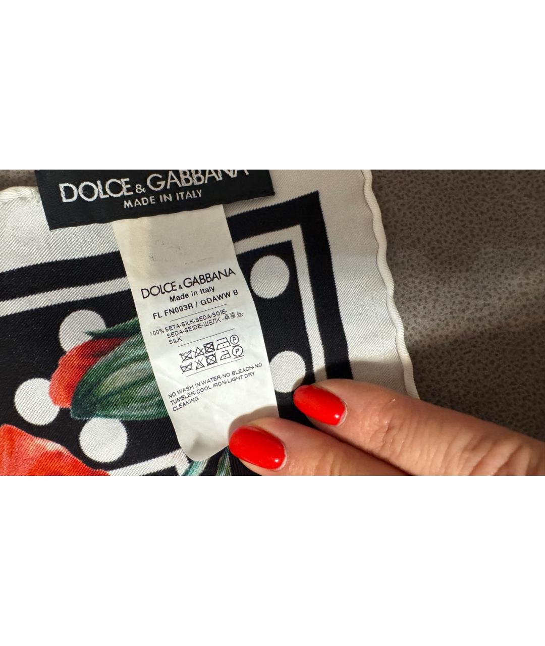 DOLCE&GABBANA Красный шелковый платок, фото 6