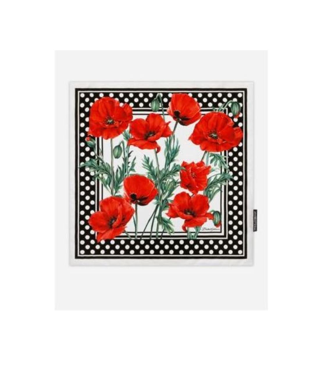 DOLCE&GABBANA Красный шелковый платок, фото 7