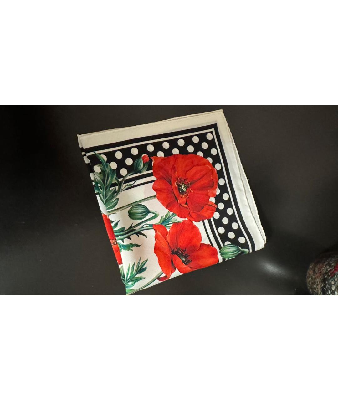 DOLCE&GABBANA Красный шелковый платок, фото 3