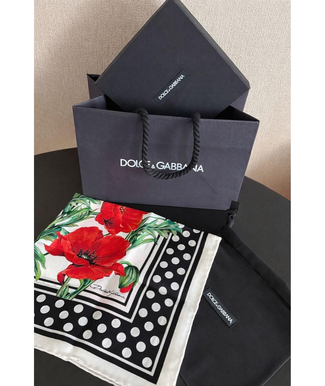 DOLCE&GABBANA Красный шелковый платок, фото 7