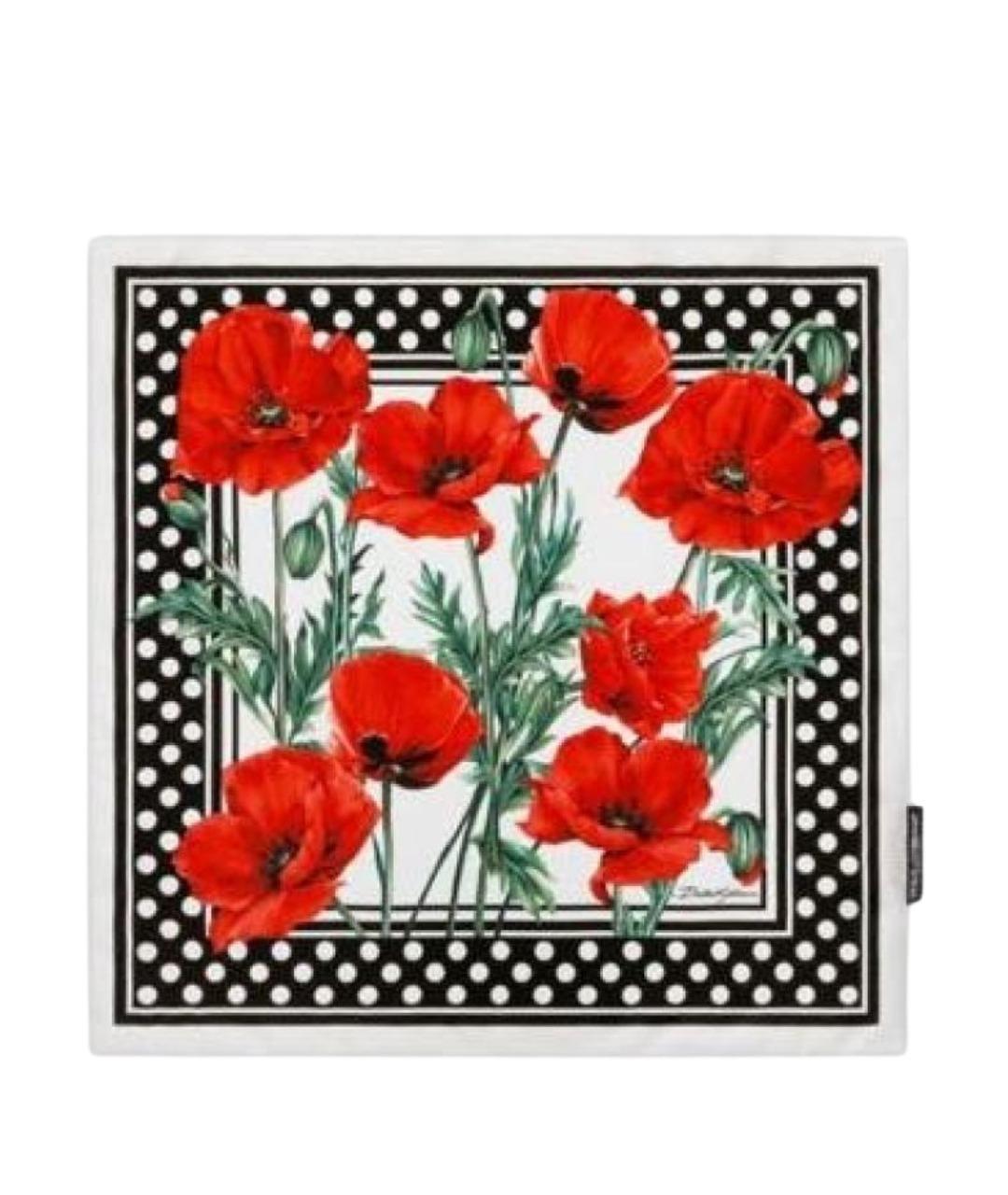 DOLCE&GABBANA Красный шелковый платок, фото 1