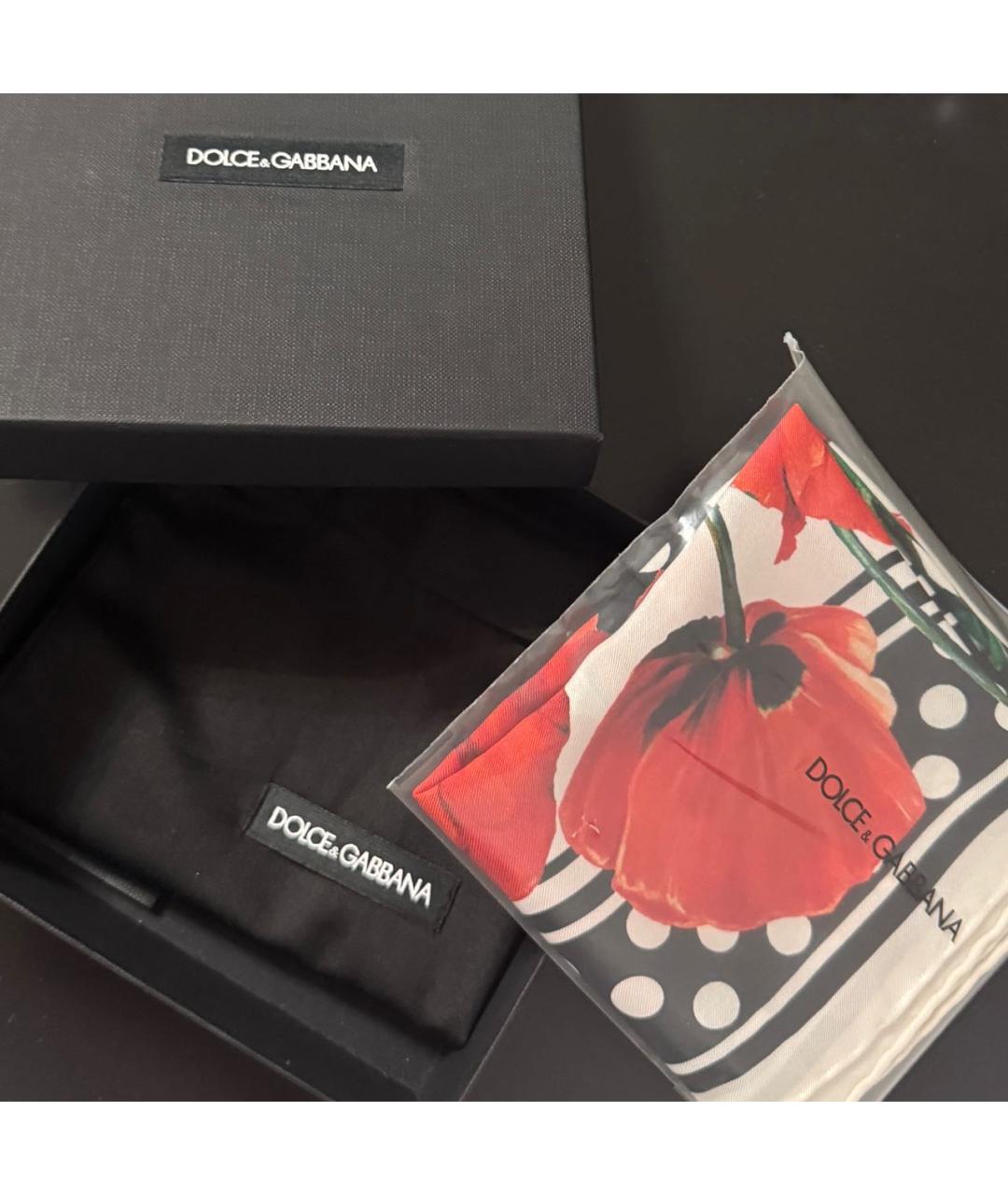 DOLCE&GABBANA Красный шелковый платок, фото 8