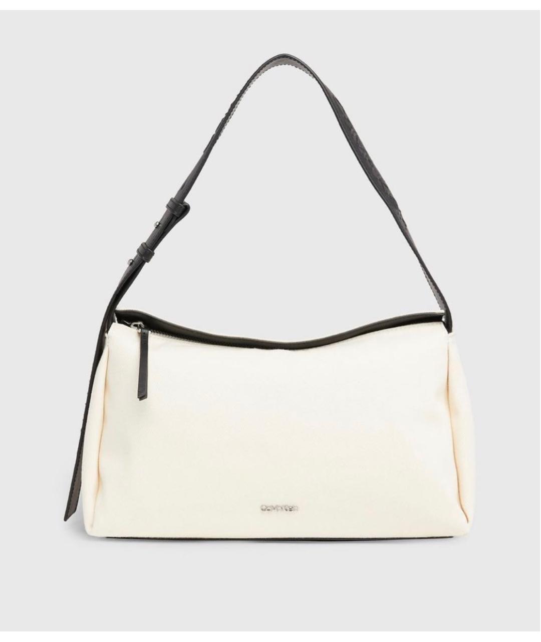 CALVIN KLEIN Бежевая тканевая сумка через плечо, фото 3