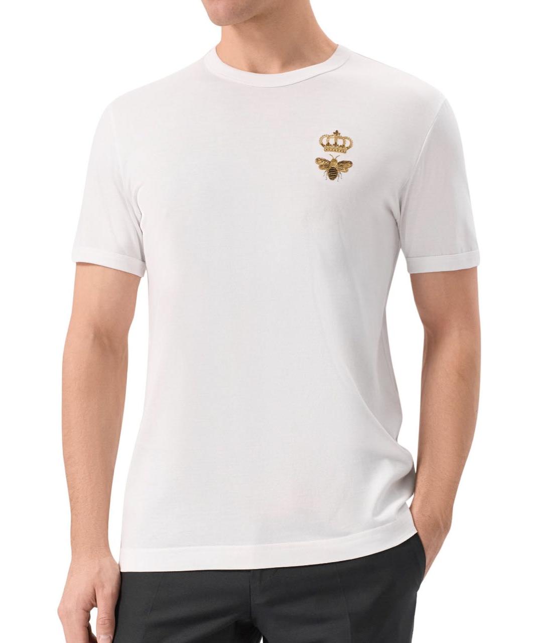 DOLCE&GABBANA Белая хлопковая футболка, фото 2