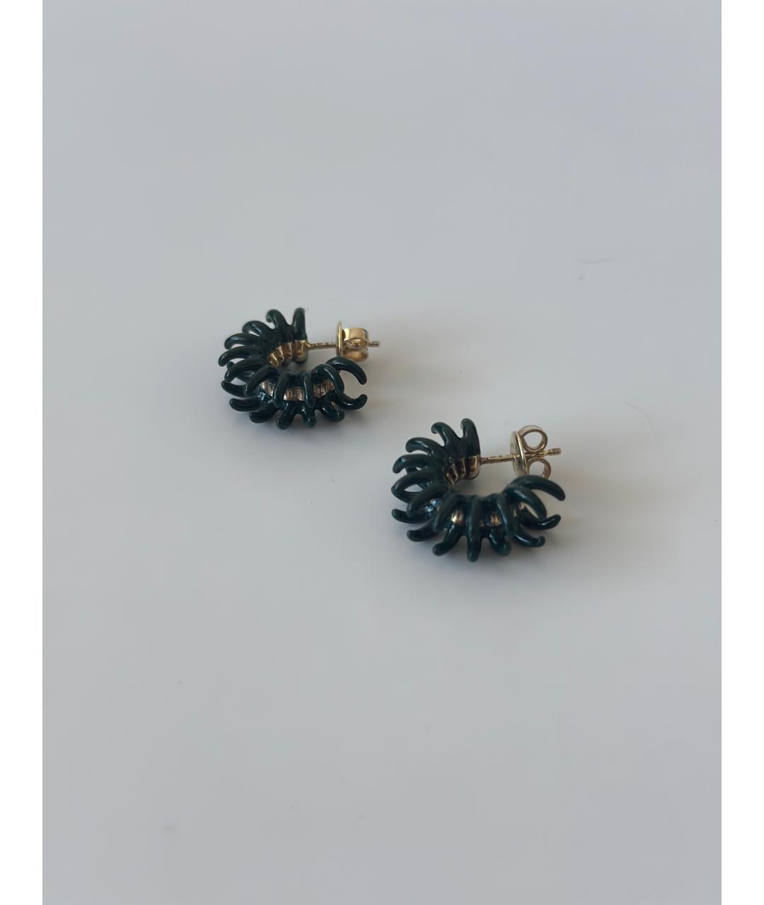 BOTTEGA VENETA Зеленые серебряные серьги, фото 2