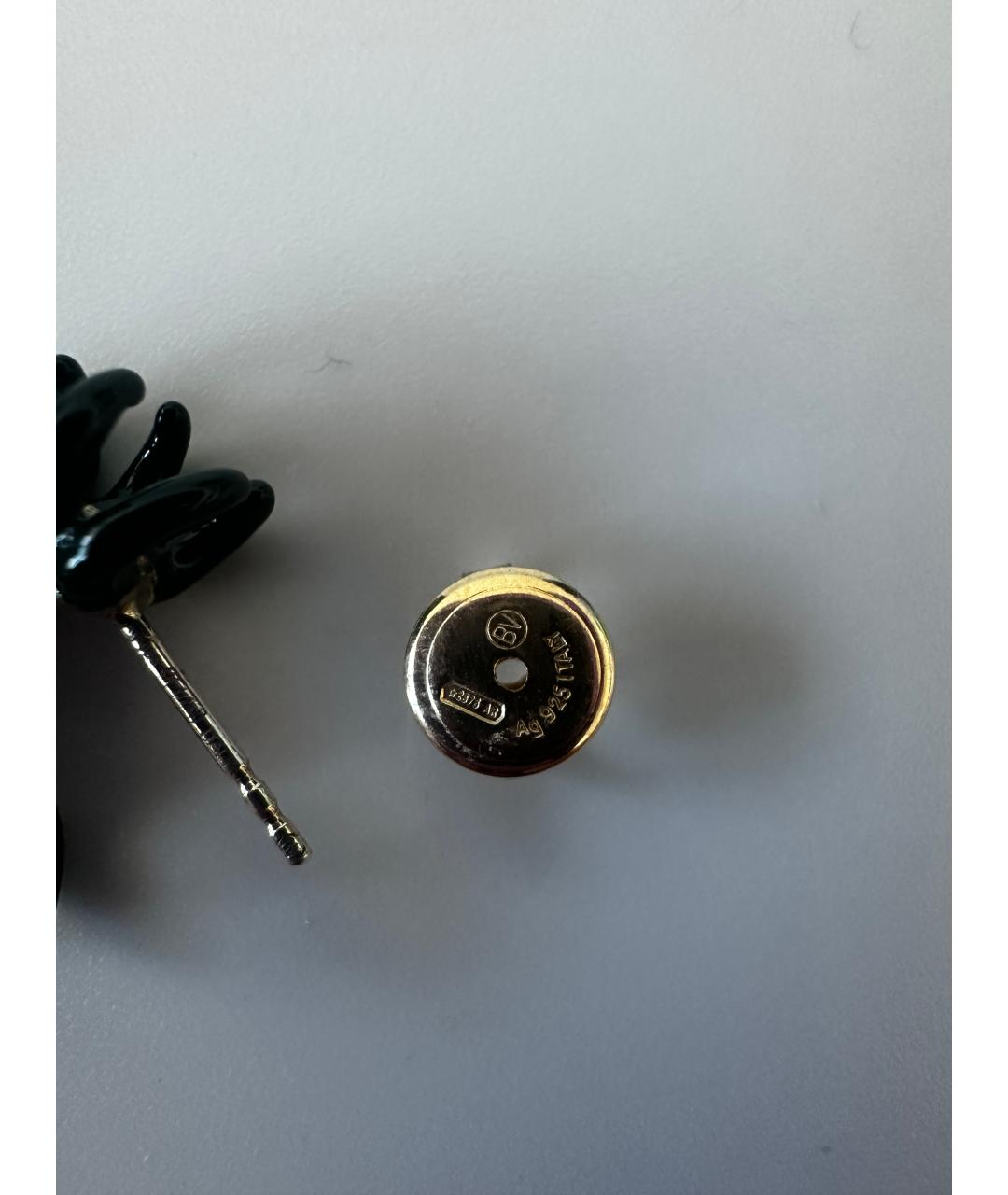 BOTTEGA VENETA Зеленые серебряные серьги, фото 4