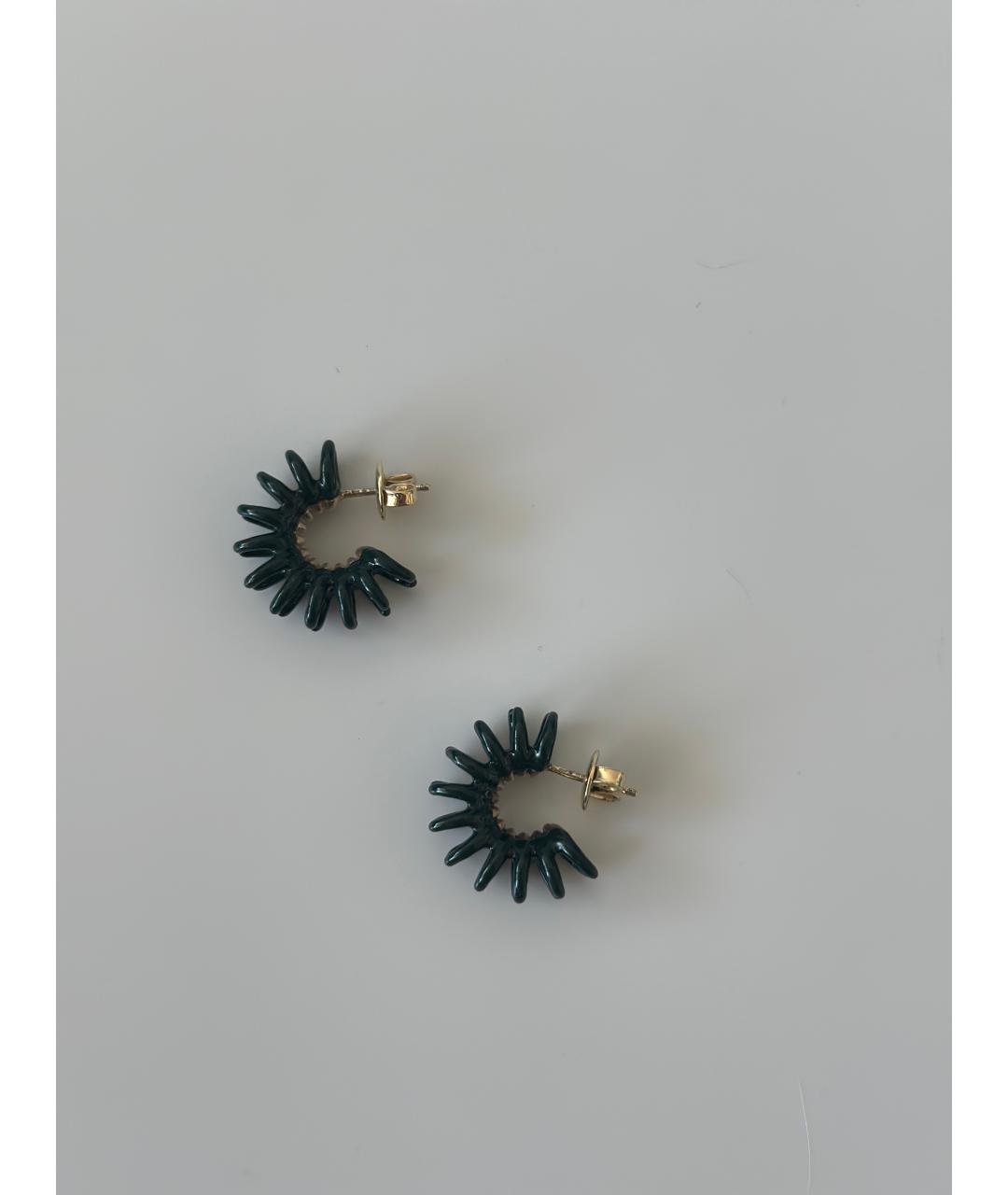 BOTTEGA VENETA Зеленые серебряные серьги, фото 6