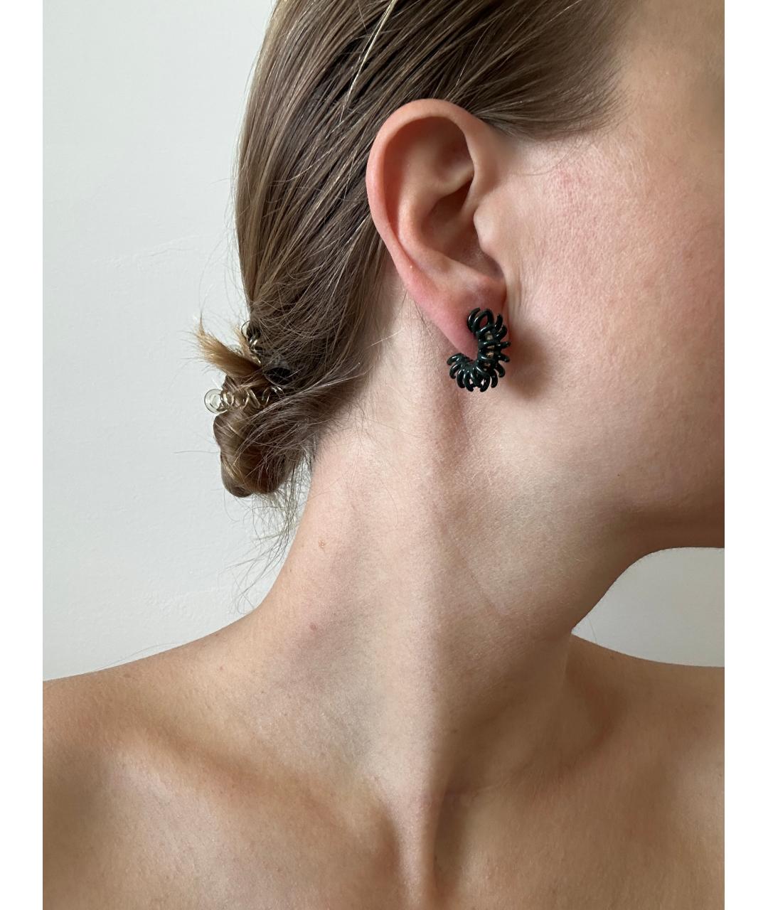 BOTTEGA VENETA Зеленые серебряные серьги, фото 5