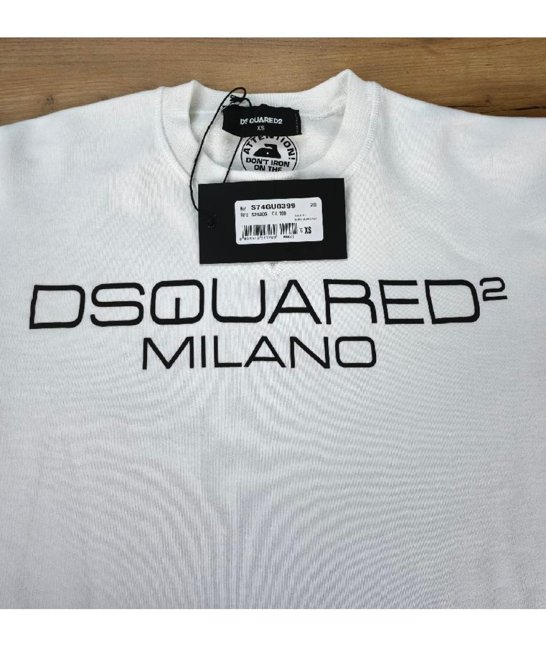 DSQUARED2 Белый хлопковый джемпер / свитер, фото 3