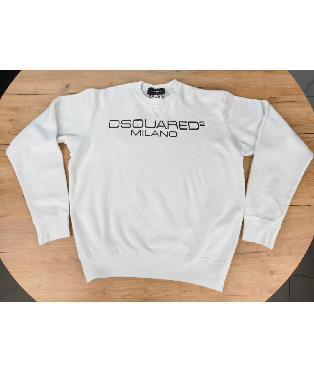 DSQUARED2 Белый хлопковый джемпер / свитер, фото 6