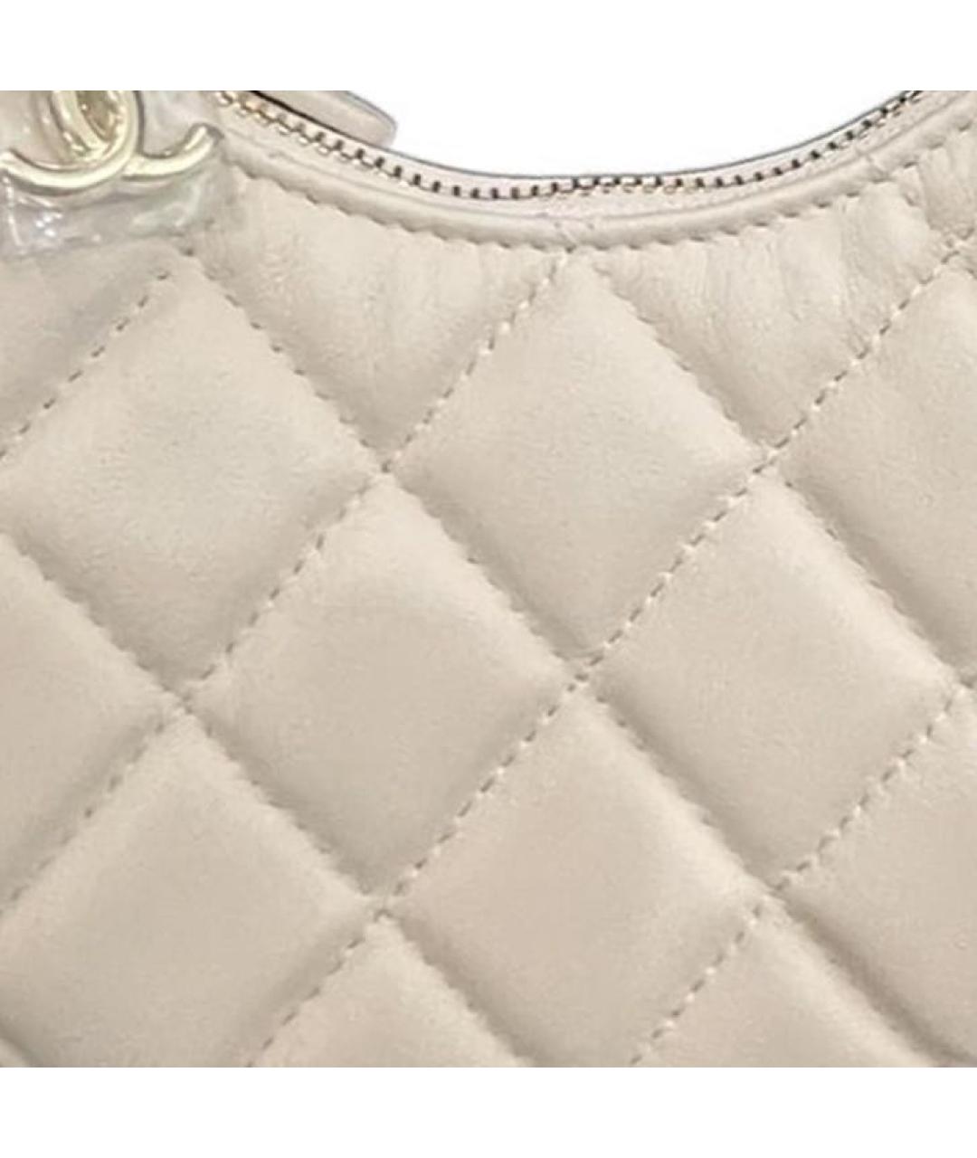 CHANEL Белая кожаная сумка через плечо, фото 5