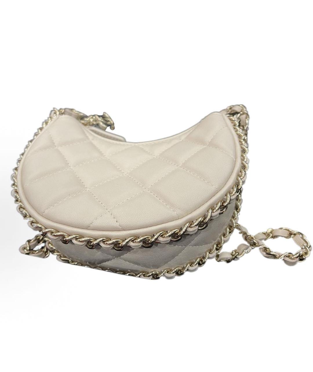 CHANEL Белая кожаная сумка через плечо, фото 2