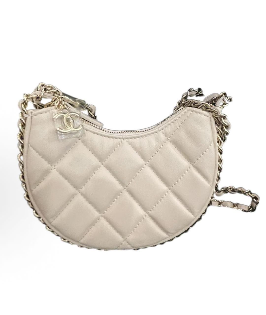 CHANEL Белая кожаная сумка через плечо, фото 7