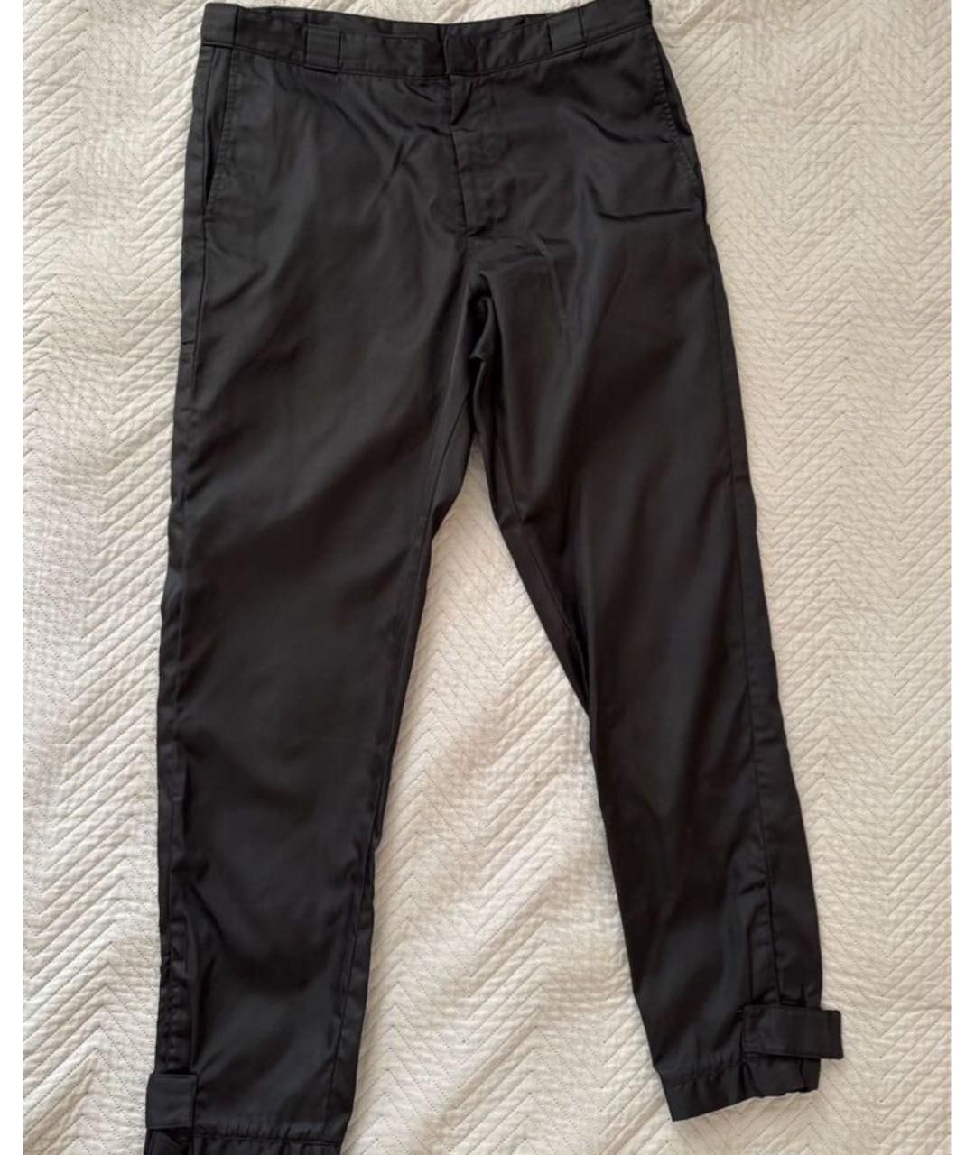 PRADA Черные полиэстеровые повседневные брюки, фото 2