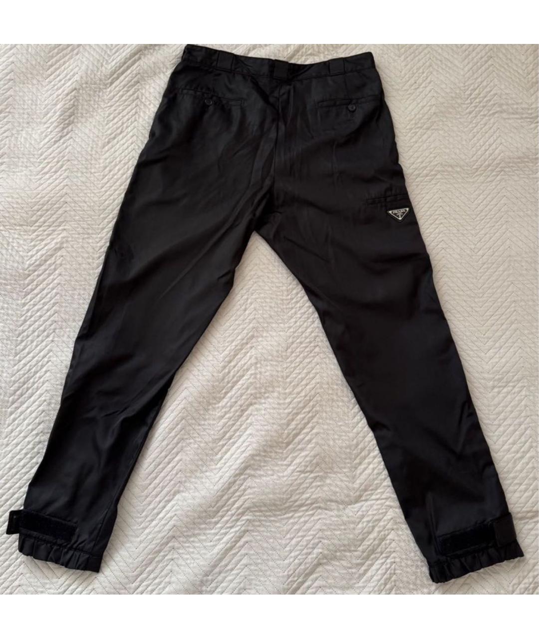 PRADA Черные полиэстеровые повседневные брюки, фото 8