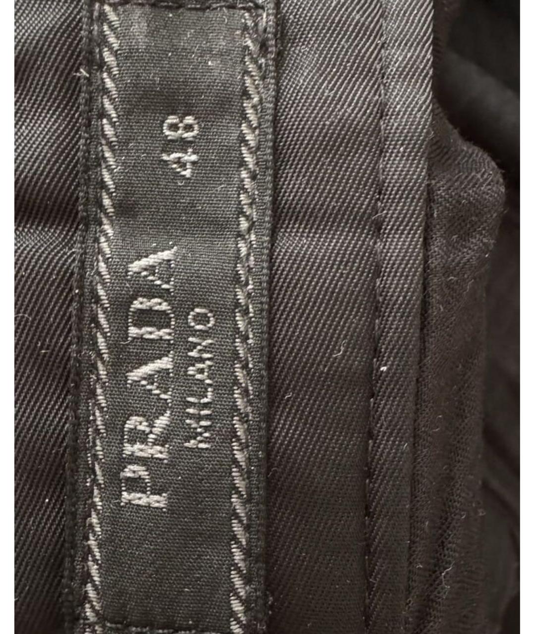 PRADA Черные полиэстеровые повседневные брюки, фото 6