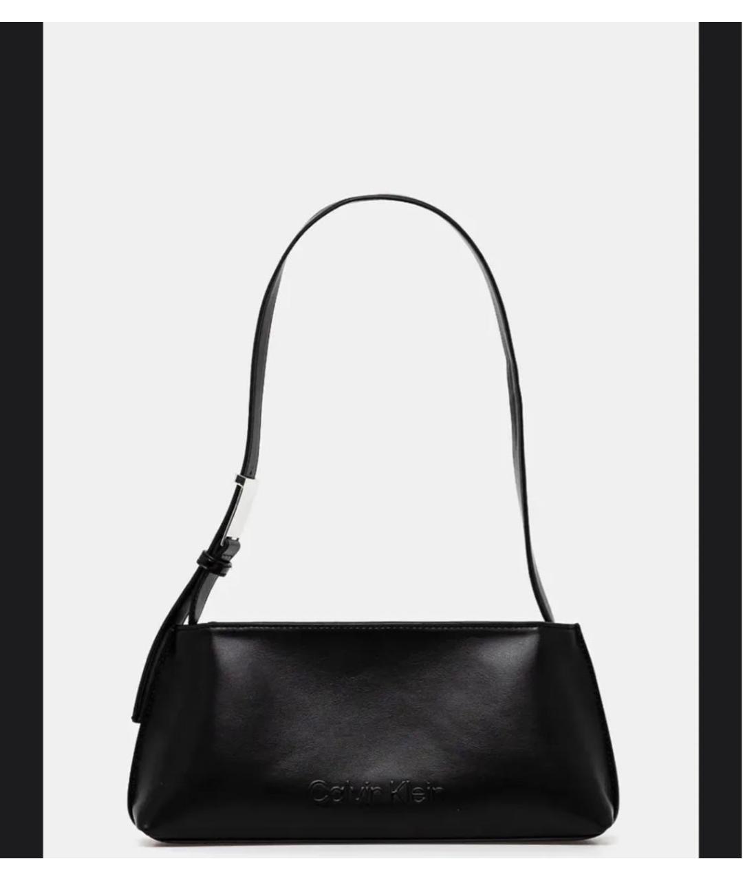 CALVIN KLEIN Черная сумка через плечо из искусственной кожи, фото 3