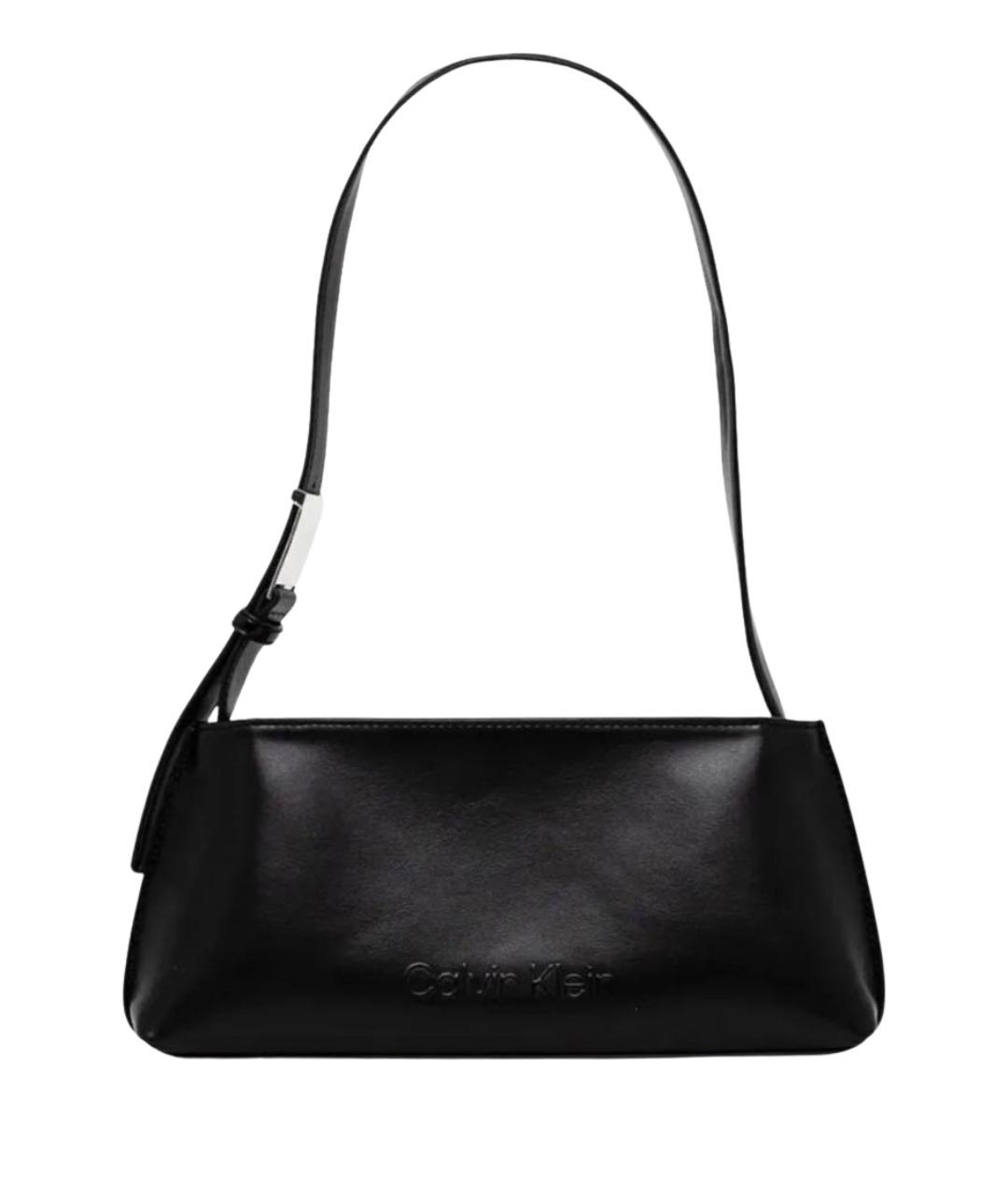 CALVIN KLEIN Черная сумка через плечо из искусственной кожи, фото 1