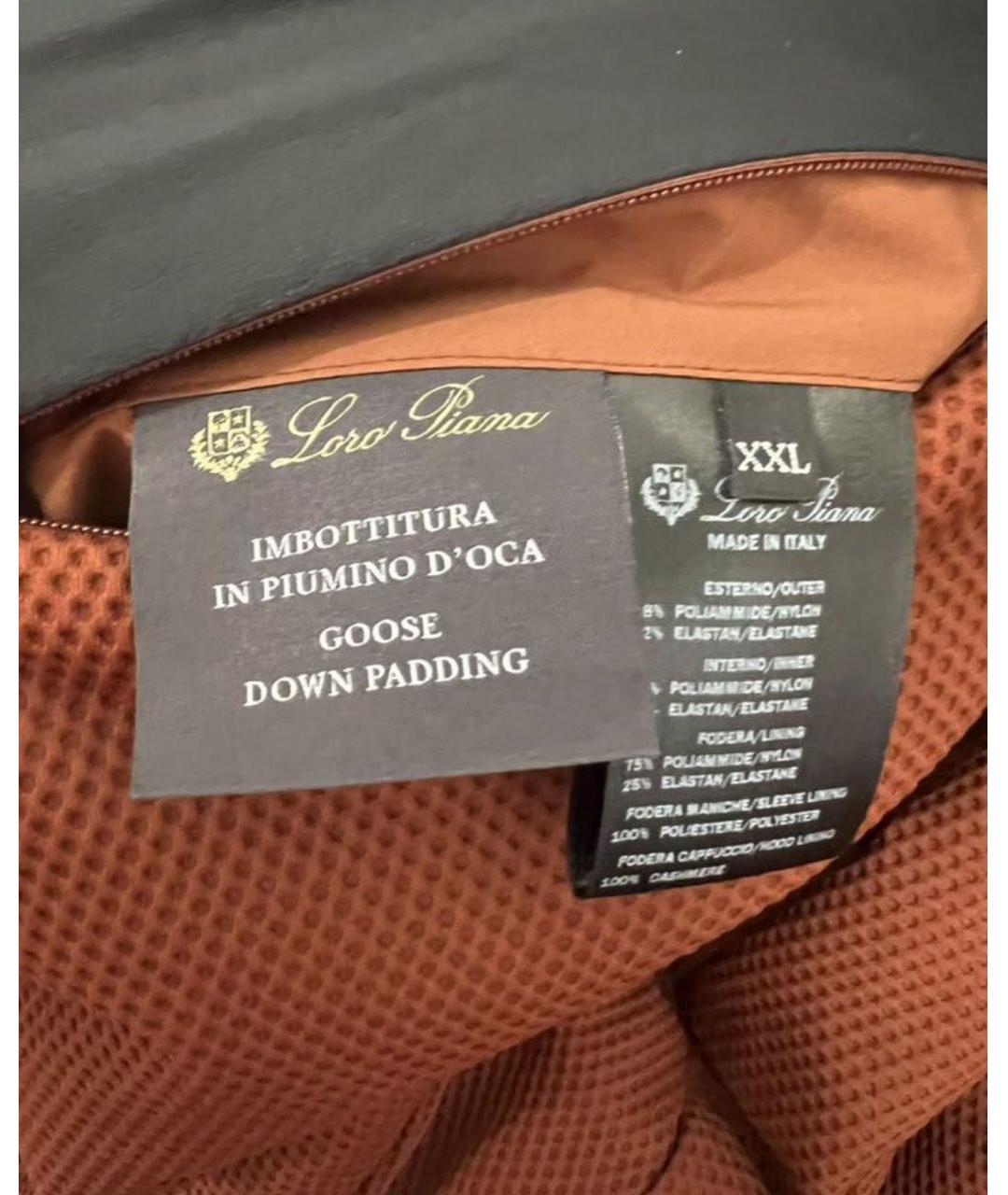 LORO PIANA Антрацитовый полиамидовый пуховик, фото 6