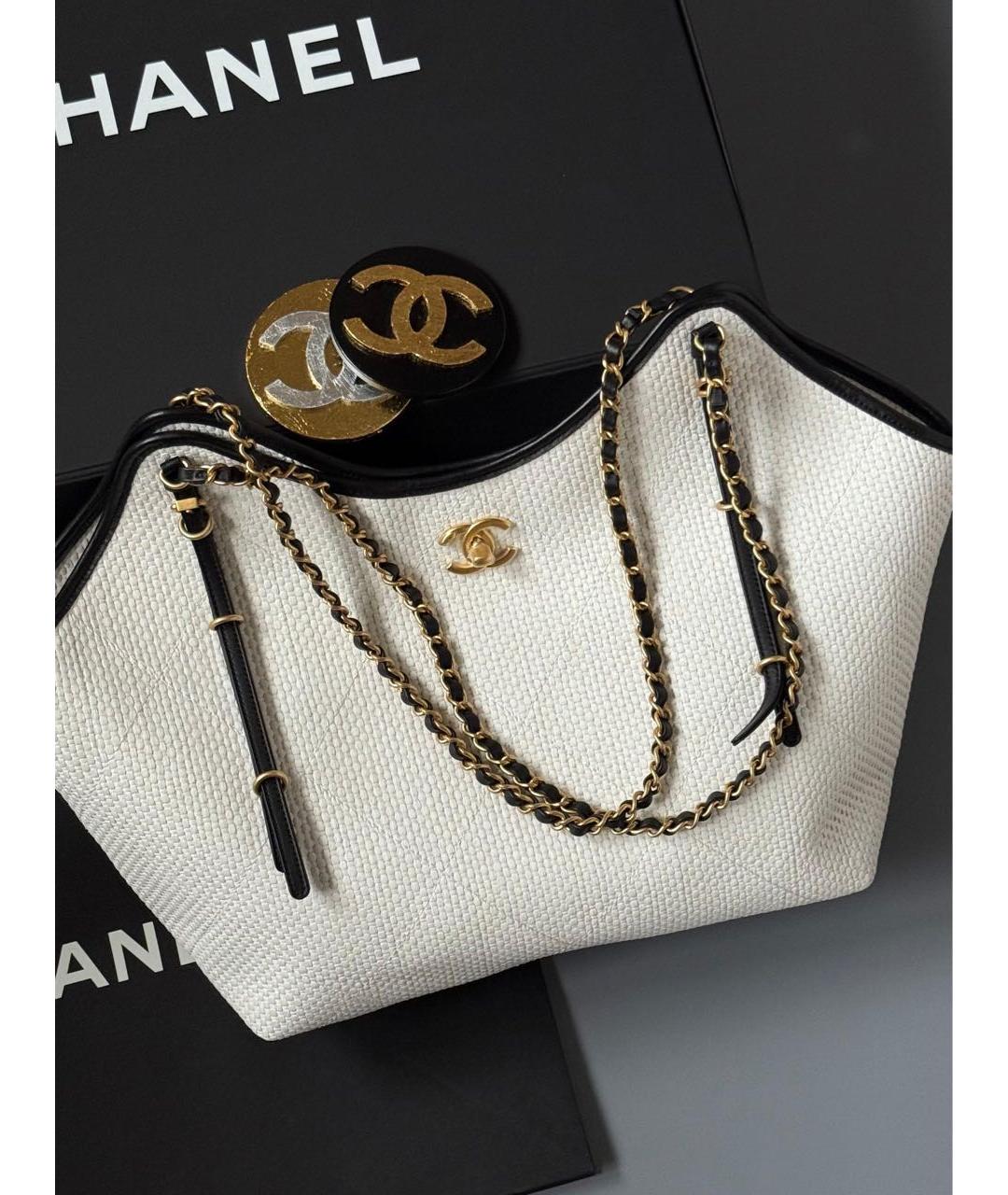CHANEL Белая сумка тоут, фото 2