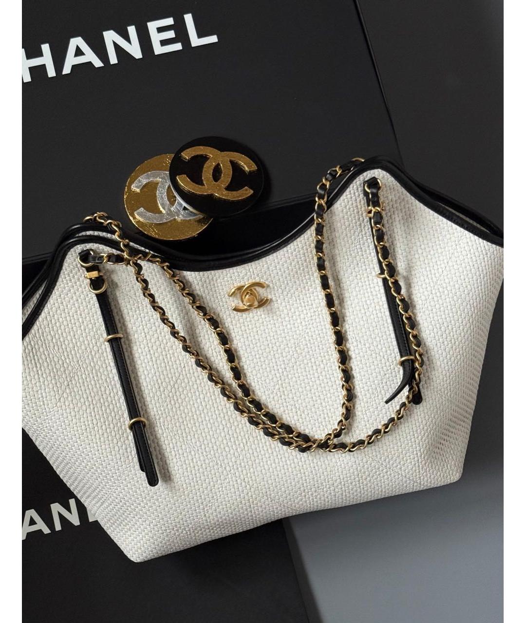 CHANEL Белая сумка тоут, фото 3