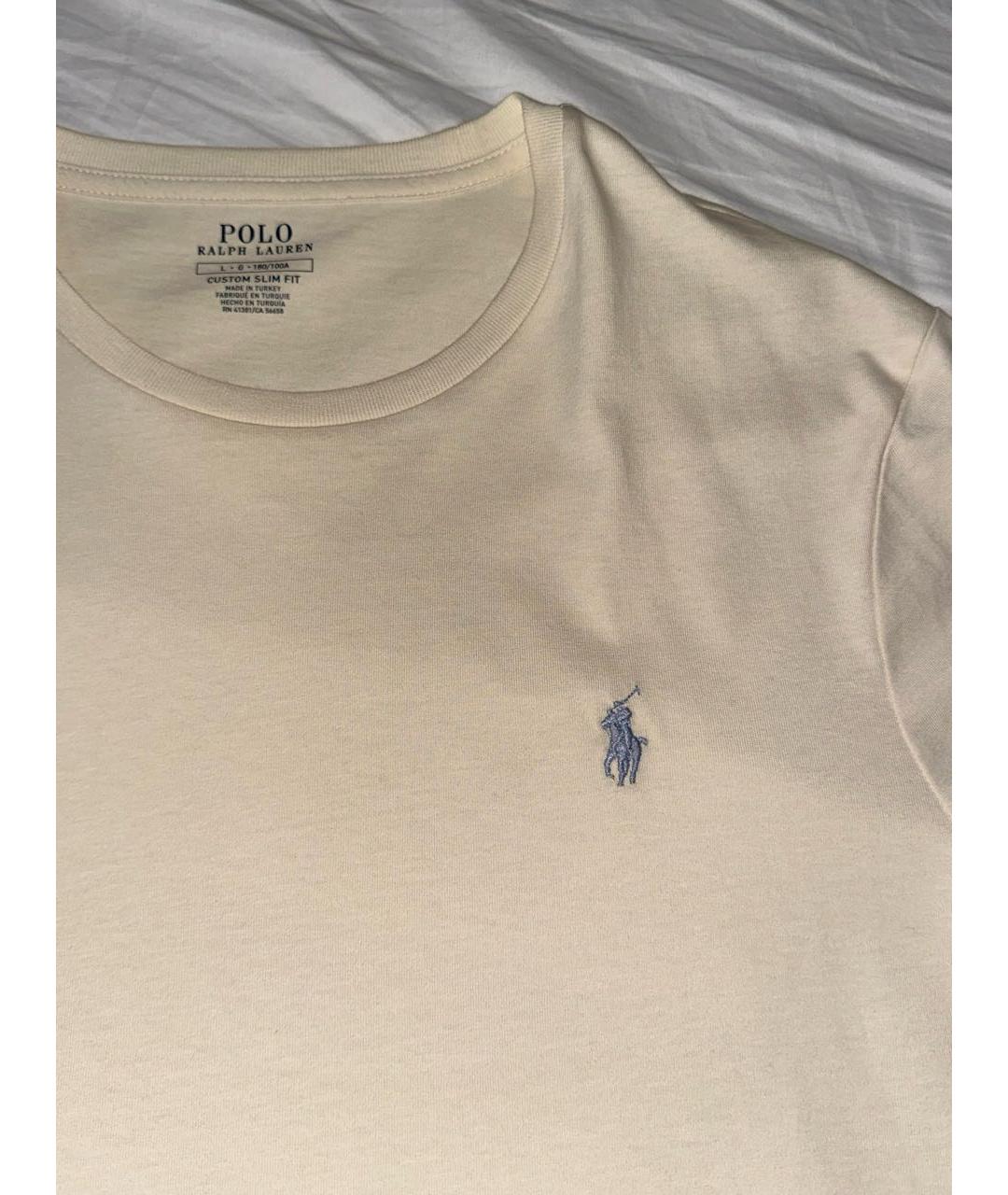 POLO RALPH LAUREN Бежевая хлопковая майка, фото 2