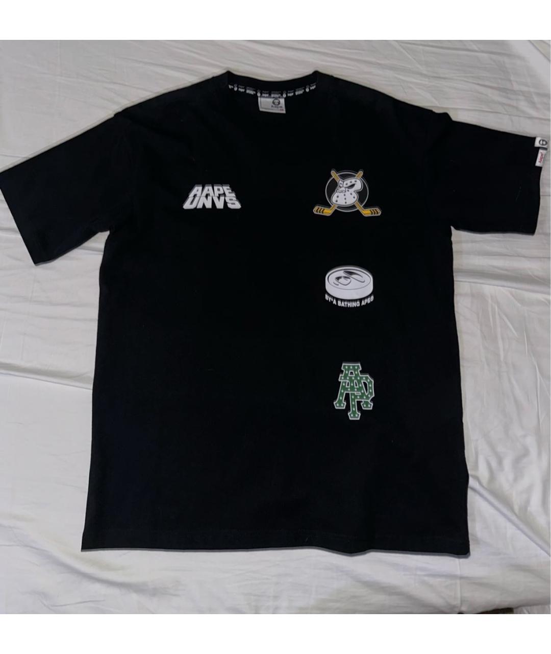 A BATHING APE Черная хлопковая майка, фото 5