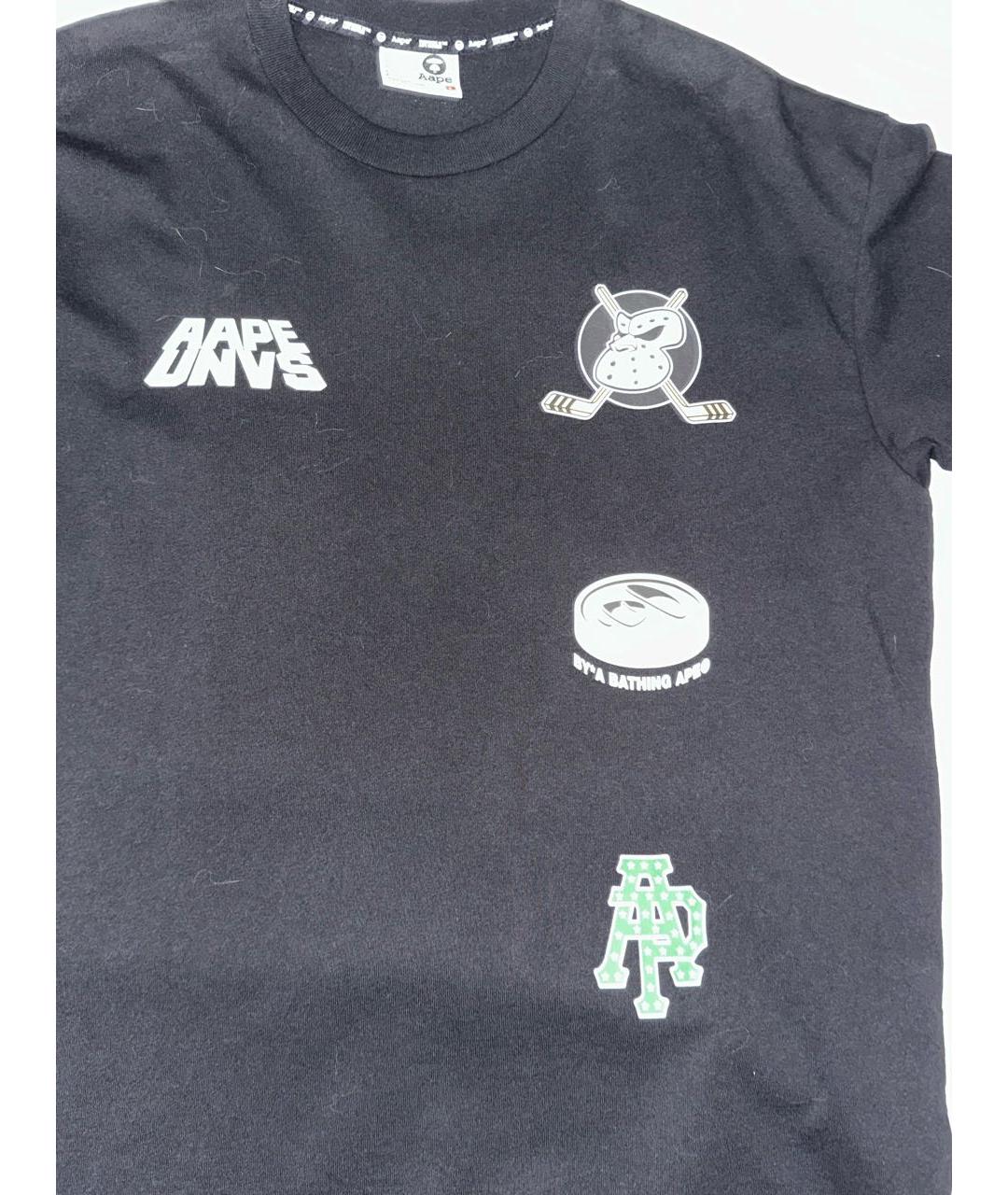 A BATHING APE Черная хлопковая майка, фото 2