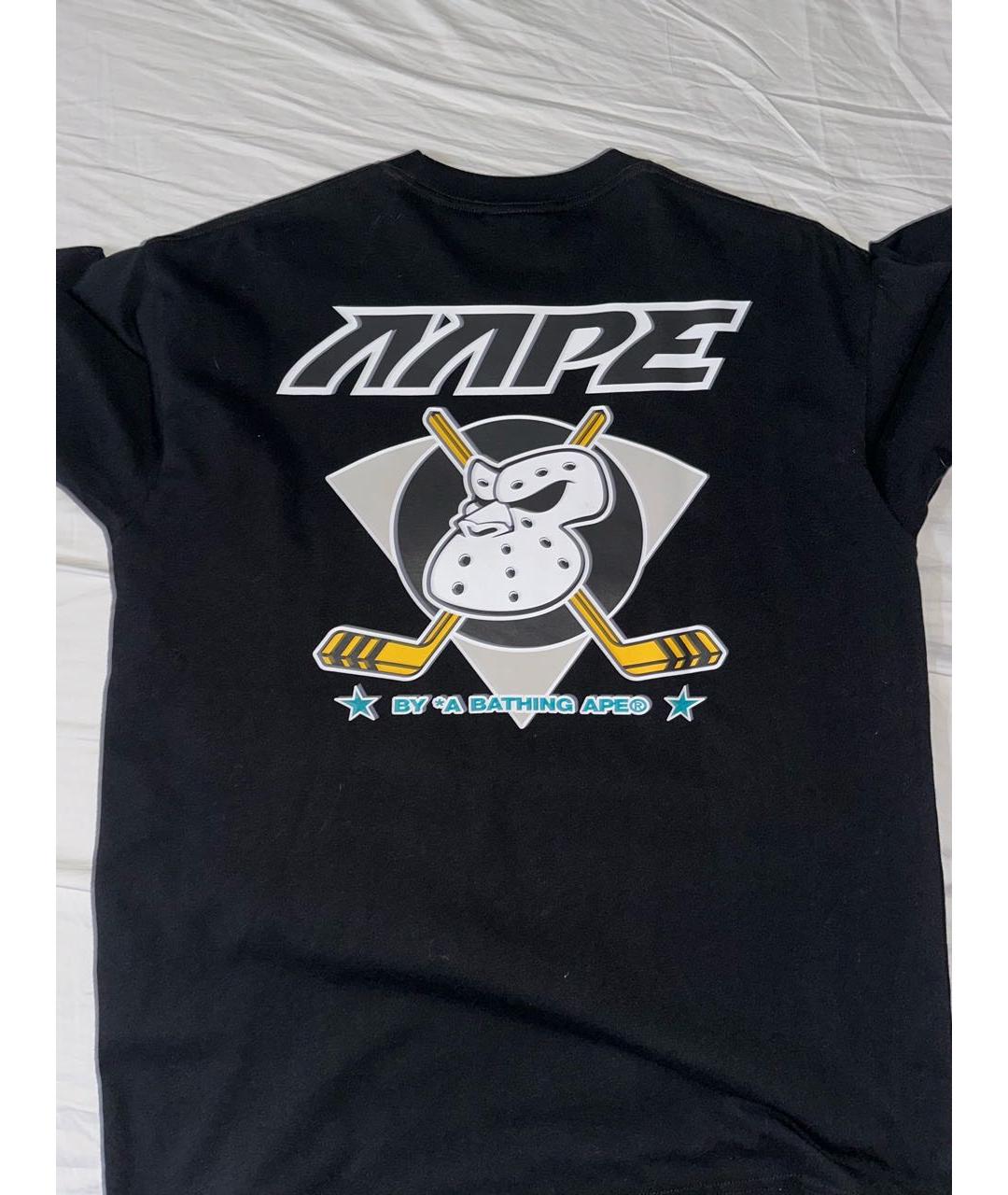 A BATHING APE Черная хлопковая майка, фото 4